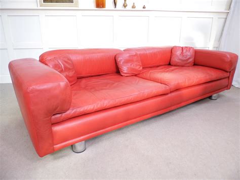 Howard Keith Diplomat Red Leather sofa Heals & Sons 1969 design 4 seater design | Red leather ...