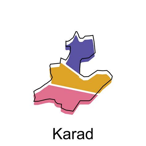 Map of Karad vector template with outline, graphic sketch style isolated on white background ...