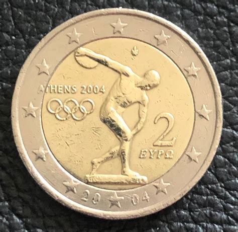 Coin 2 Euro Greece Greece Commemorative Olimpic Games Athens 2004 Rare With Defect - Etsy