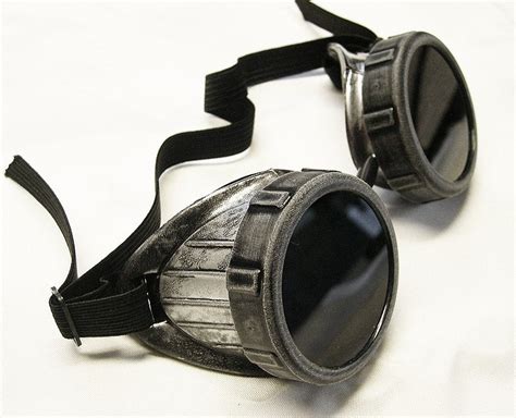 STEAMPUNK Cyber Goggles Distressed Metal Look SILVER