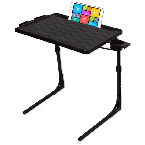 Table Mate II PRO TV Tray and Cup Holder Folding Table (Black ...