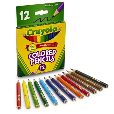 Crayola Half Size Colored Pencils, 12 Colors Per Box, Set Of 12 Boxes ...