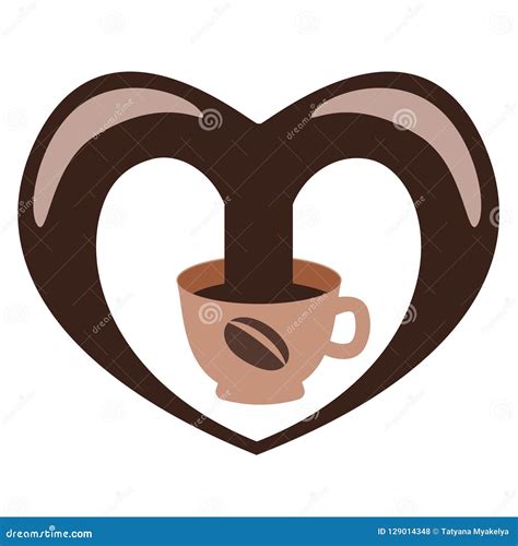 Logo Coffee Heart. in the Heart, a Cup of Coffee Stock Vector - Illustration of coffee, heart ...