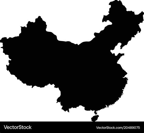 Map china outline Royalty Free Vector Image - VectorStock