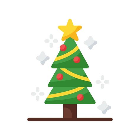 Christmas tree flat style icon. vector illustration for graphic design ...