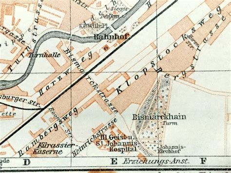 Antique 1925 Quedlinburg Germany Map from Baedekers Guide | Etsy