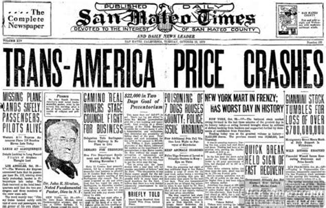 The Great Depression: Newspaper headlines from the stock market crash (1929) - Click Americana