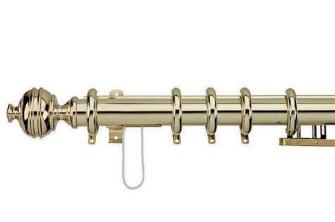 Harrison Drape Royal Orb Extendable 38mm Corded Polished Brass Curtain – Curtain Poles Emporium