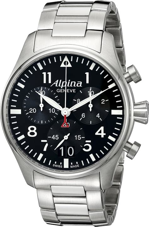 Alpina Men's AL-372B4S6B Startimer Pilot Chronograph Big Date Analog ...