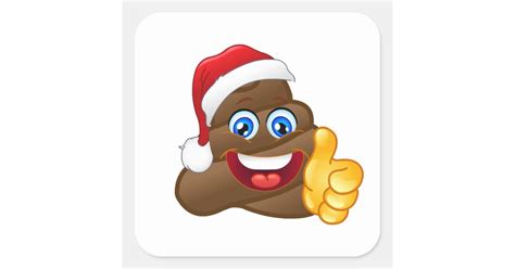 Wacky Brilliant Santa Poop Emoji Square Sticker | Zazzle