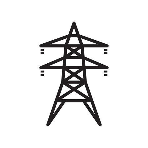 Electric tower, Overhead power line icon template black color editable. Electric tower, Overhead ...