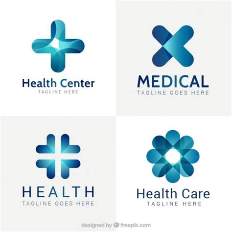 Premium Vector | Blue modern medical center logos | Logo design health, Medical logo design ...