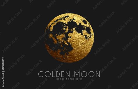 Moon logo design. Creative moon logo. Golden logo. Full moon. Stock Vector | Adobe Stock