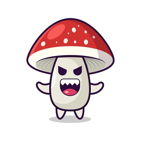 Cartoon angry mushroom with red cap 14499158 Vector Art at Vecteezy