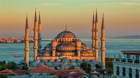 Wallpaper Sultan Ahmed Mosque, Turkey, Istanbul, sunrise, 4k, Travel Wallpaper Download - High ...