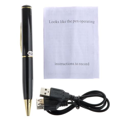 8GB USB Spy Pen Recorder DVR Video Hidden Camera 640*480 Black ...