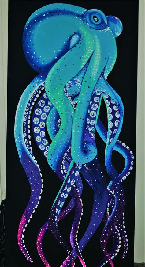 Octopus of Colors Acrylic Painting - Etsy