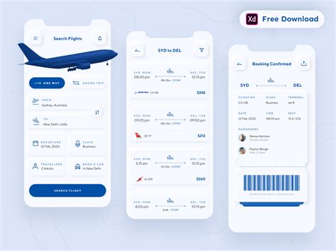 Daily UI Challenge 044/100 Flight Booking App - (Freebie) by Ankur ...