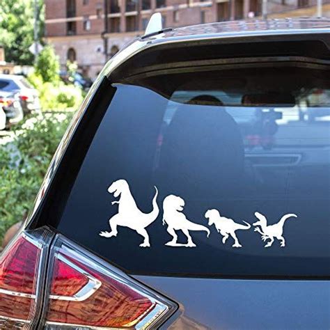 Dinosaur Family Car Decal - 9" White Sticker - Four Dinos... https://www.amazon.com/dp ...