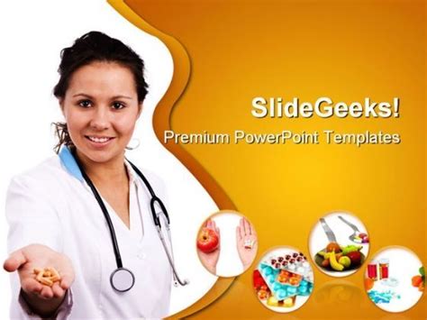 Doctor Holding Pills Medical PowerPoint Templates And PowerPoint Backgrounds 0411