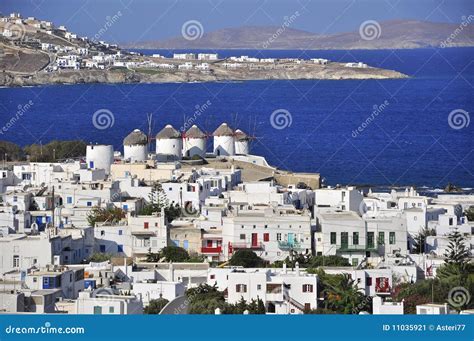 Chora Mykonos On The Background Of The Sea. Stock Image - Image: 11035921