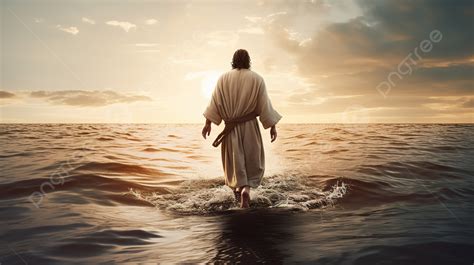 Fondo Jesús Camina En El Agua Fondo, Imagen De Jesus Caminando Sobre El ...