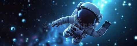 Cute Cartoon Astronaut Flying in Zero Gravity Space Stock Illustration ...