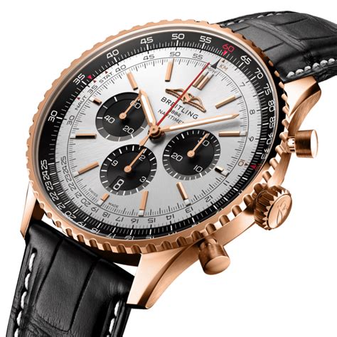 Navitimer B01 Chronograph 46 18k red gold - Cream RB0137241G1P1 | Breitling US