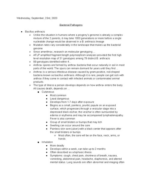 Class Notes Bacterial Pathogens - Wednesday, September, 23rd, 2020 ...