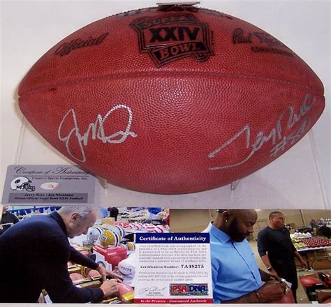 Joe Montana & Jerry Rice Autographed Hand Signed Super Bowl 24 XXIV ...