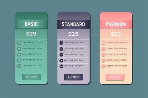 Premium Vector | Price table template design for your business