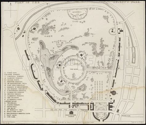 Map of Regent's Park stock image | Look and Learn