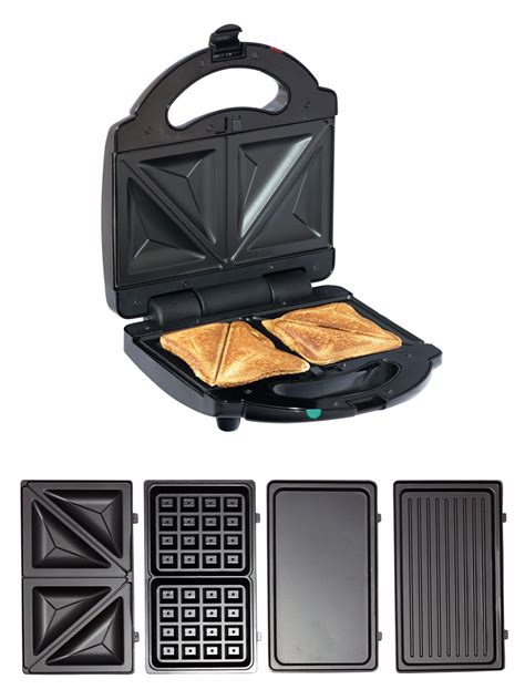 KITCHEN IN SANDWICH TOASTER WAFFLE MAKER IRON TOAST GRILL PANINI PRESS 750W ...