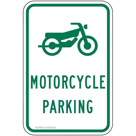 Vertical Sign - Parking Reserved - Motorcycle Parking Sign