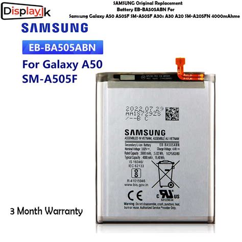 SAMSUNG A50 Original Battery - Display.LK