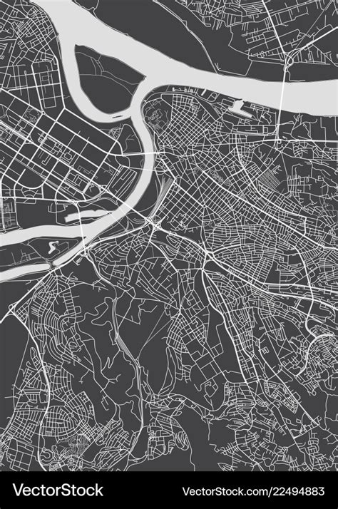 Belgrade city plan detailed map Royalty Free Vector Image