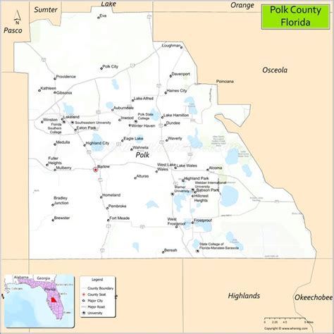 Map of Polk County, Florida