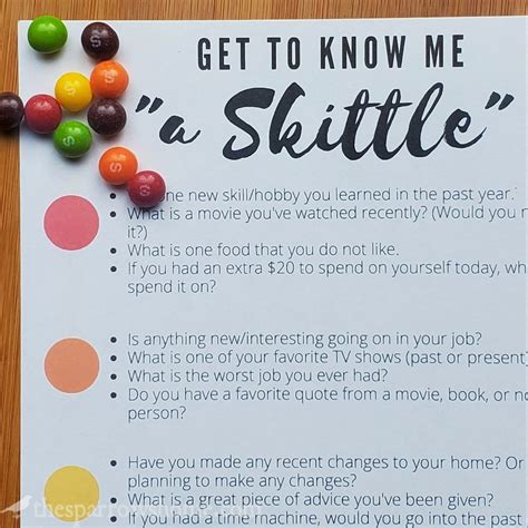 Getting To Know You Skittles Game - Printable Form, Templates and Letter