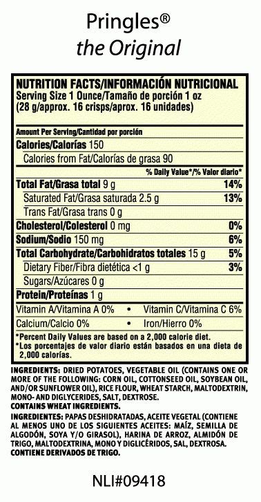 Pringles Nutrition Facts Label - Best Label Ideas 2019