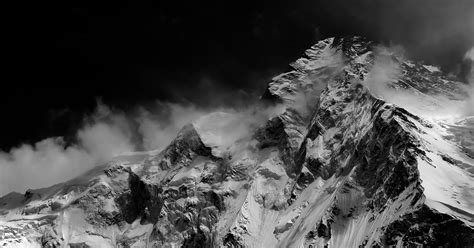 Snowy Mountains Black And White