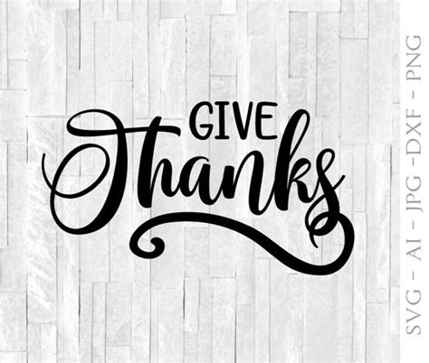 Give Thanks SVG Clipart Quote Vinyl Craft Designs Fall | Etsy