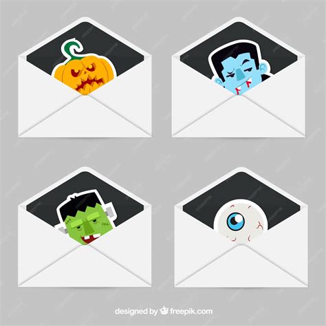 Premium Vector | Funny halloween cards