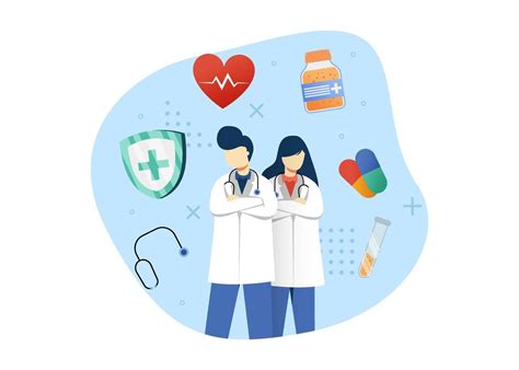 medicine and healthcare concept vector illustration. male and female ...