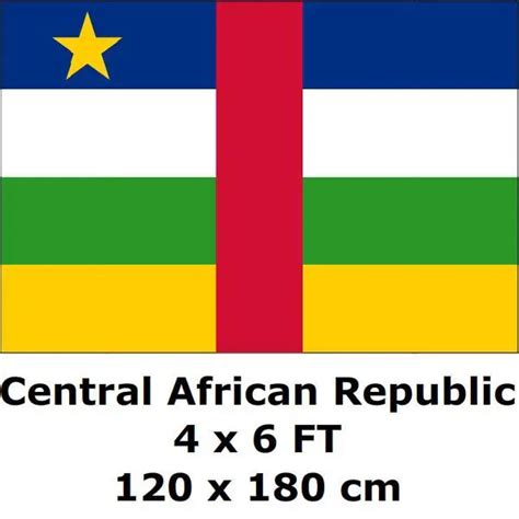 Central African Republic Flag 120 x 180 cm 100D Polyester Large Big ...