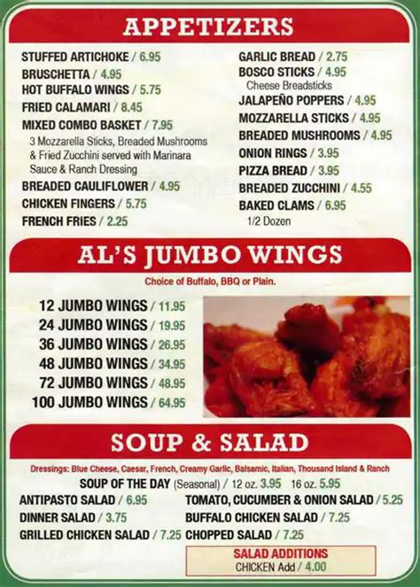 Al's Pizza Menu, Menu for Al's Pizza, Norridge, Chicago - Urbanspoon/Zomato