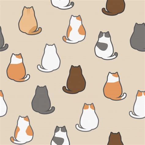 Premium Vector | Cute adorable funny cat sitting back animals cartoon ...