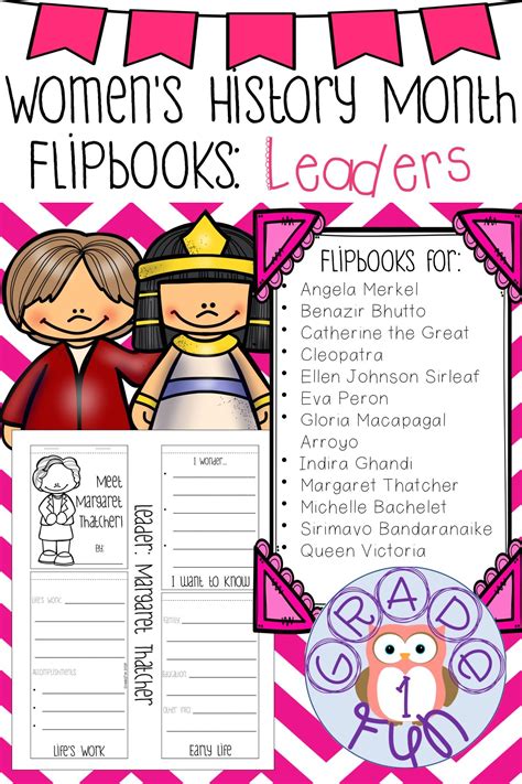 Flipbooks for students to complete while learning about about influential leaders during Women's ...