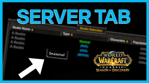 Season of Discovery four server realms appear in seasonal tab - YouTube