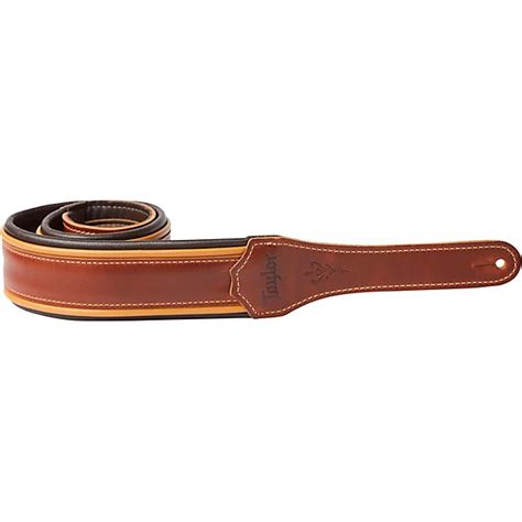 Taylor Taylor Century 2.5" Leather Guitar Strap Black/Brown 2.5 in ...