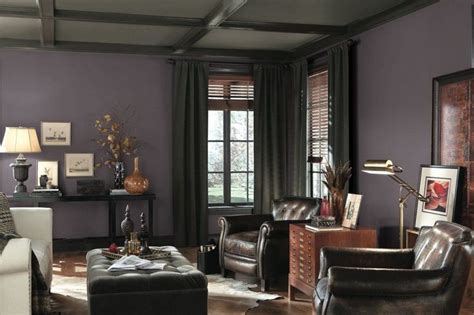 Handsome Den Plum Walls Bedroom In 2019 Plum Living | Colour schemes for living room grey, Plum ...